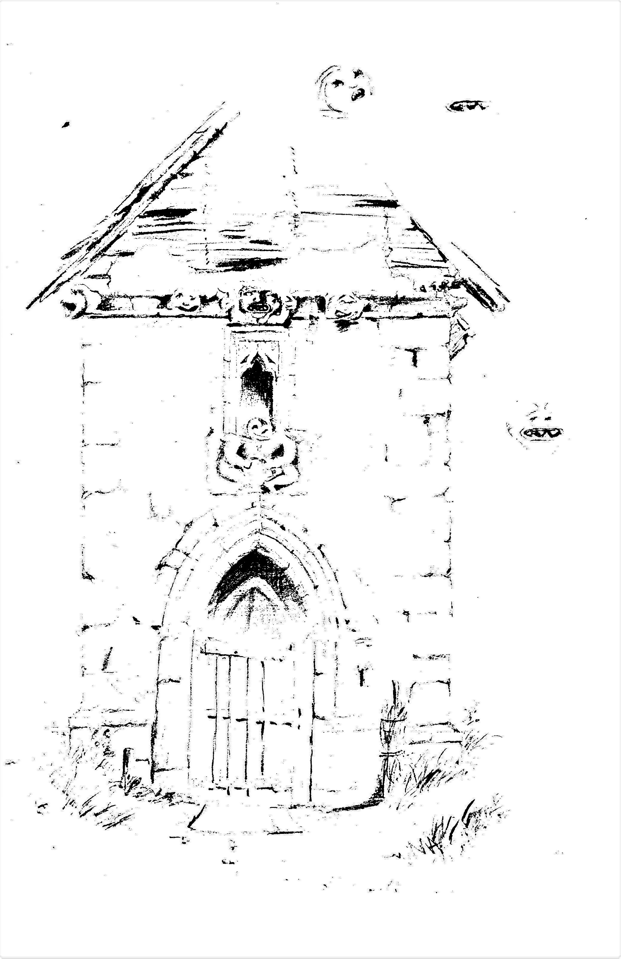 Chalk Church Porch E C Youens 1883